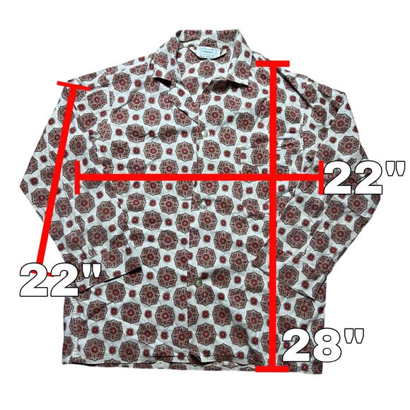 VINTAGE 70s Loungewear Set Size M Mod Geometric 2 Piece Orange Baroque - Picture 3 of 5